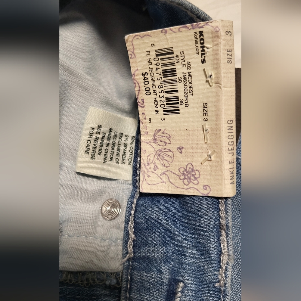 Nwt Mudd FLX stretch mid-rise vintage distressed skinny jeans SIZE 3 JUNIORS - Picture 6 of 10